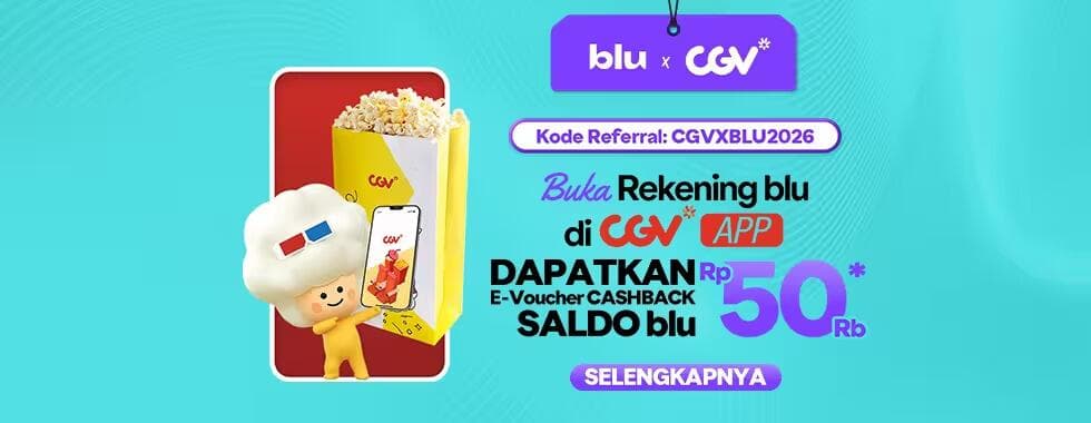 Buka Rekening Blu di CGV dapat Cashback up to 50rb